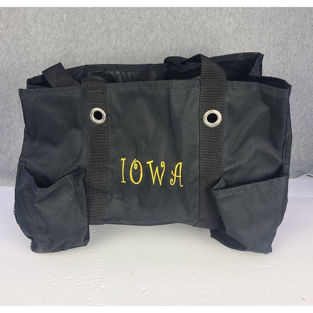 Thirty-One 31 Gifts Organizing Utility Tote Black IOWA Shoulder Bag